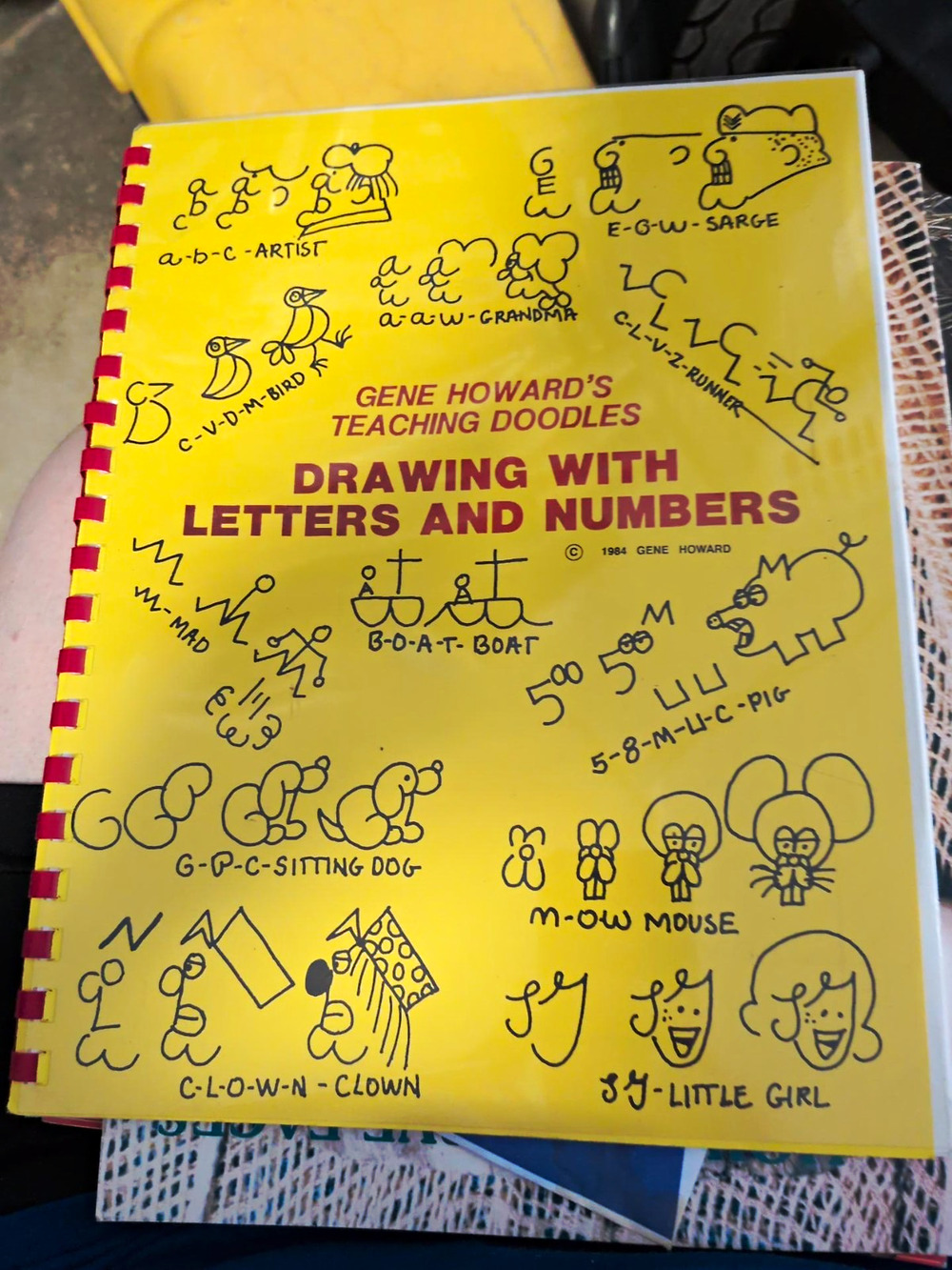Vintage 1984 Gene Howard Teaching Doodles Drawing With Letters Numbers Spiral